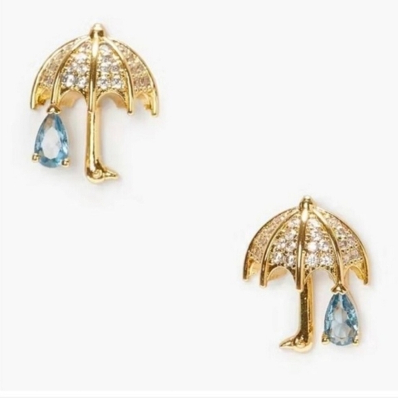 🔹️Kate Spade🔹️ Rain or Shine Umbrella Pave Stud Earrings - Picture 1 of 5